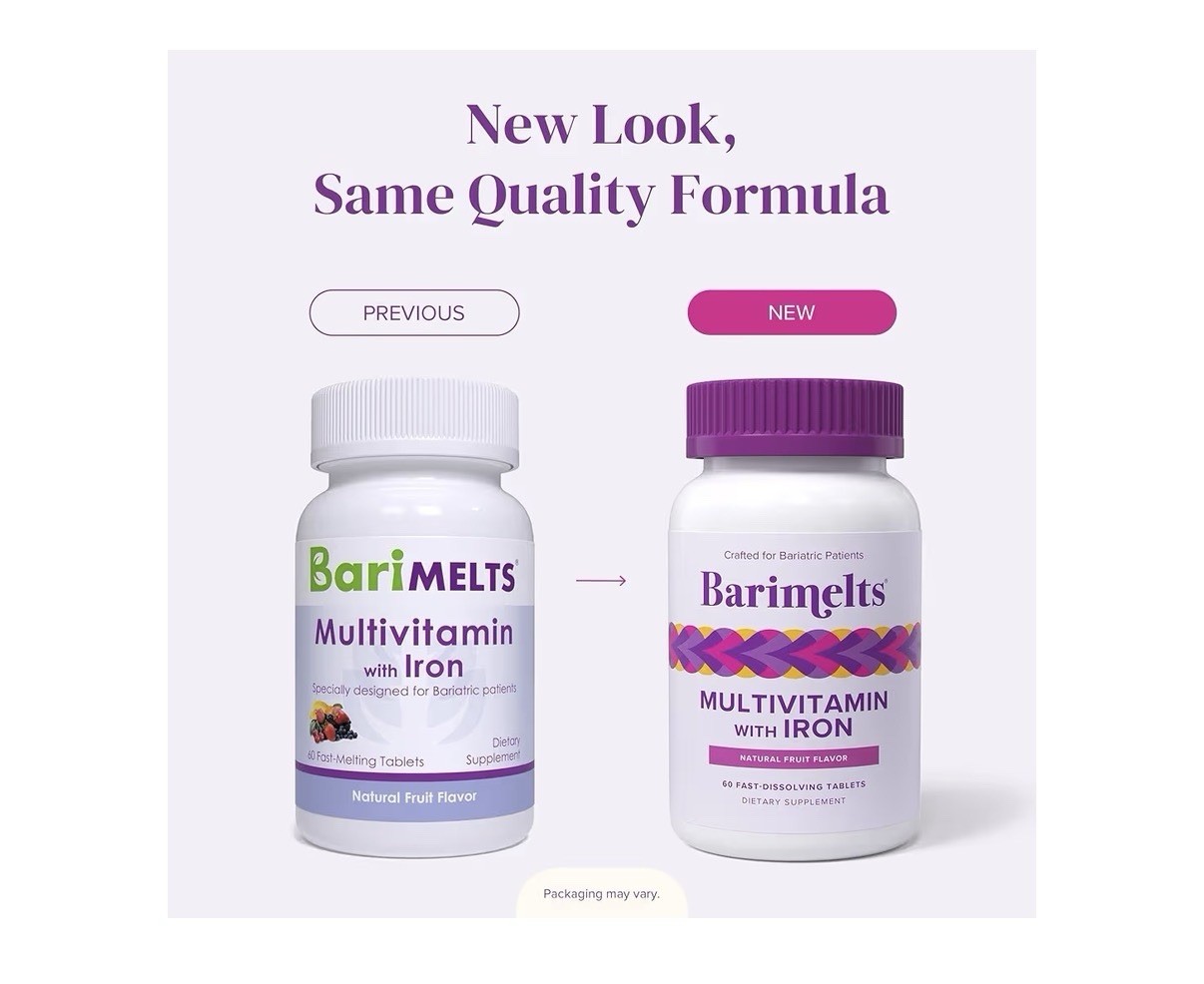 BariMelts Multivitamin with Iron Bariatric Vitamins for Women 60 Fruit Tablets