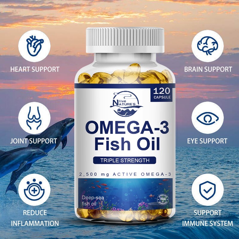120 Pills Omega 3 Fish Oil Capsules 3x Strength 2500mg EPA&DHA,Highest Potency