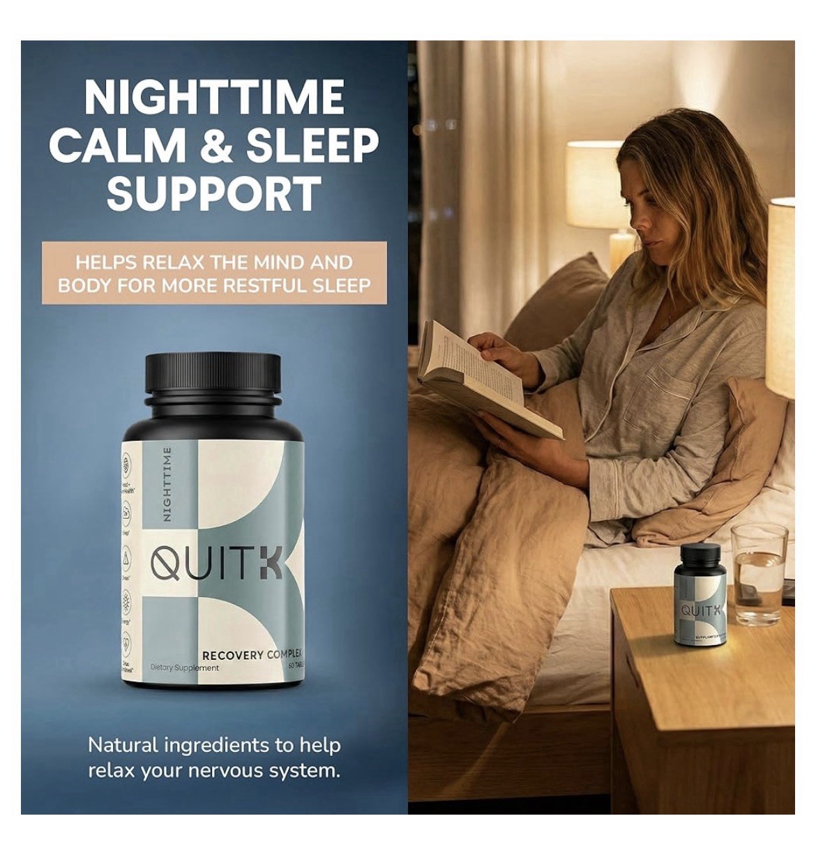 QUITK Withdrawal and Recovery Complex Day And Night Detox Support 30 Day Supply.