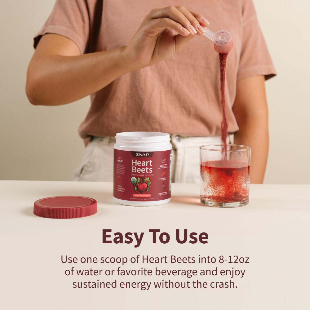 Snap Heart Beets Powder USDA Cardiovascular Superfood Nitric Oxide Booster