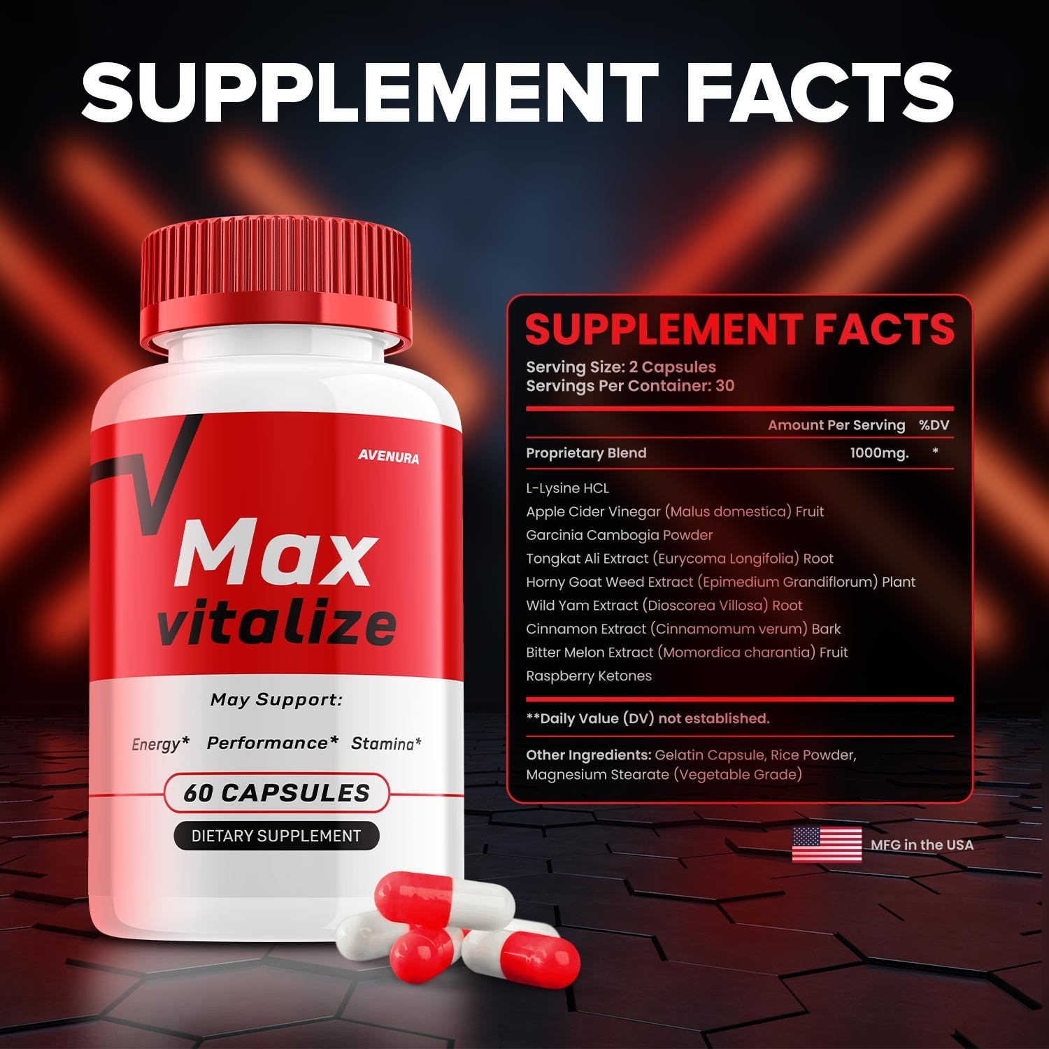 (3 Pack) Max Vitalize for Men Capsules – MaxVitalize Advanced Formula Pills