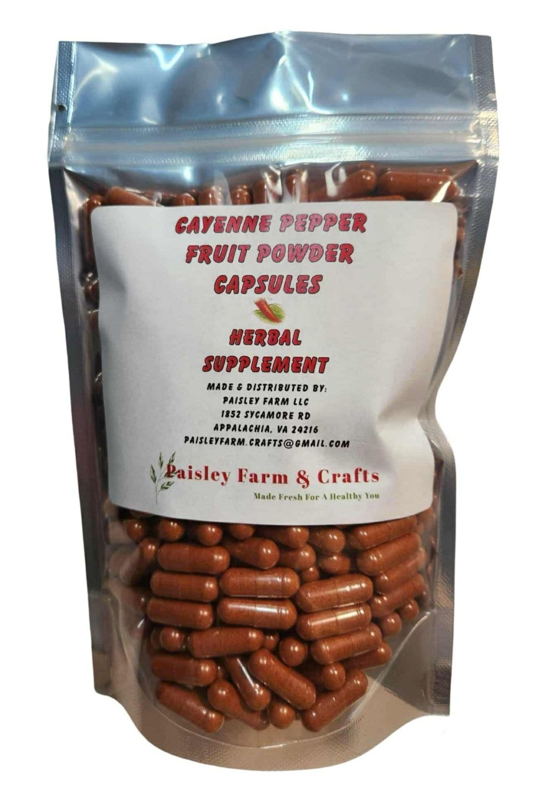 Cayenne Fruit Pepper Powder Capsules 300 Ct – Made Fresh On Demand!