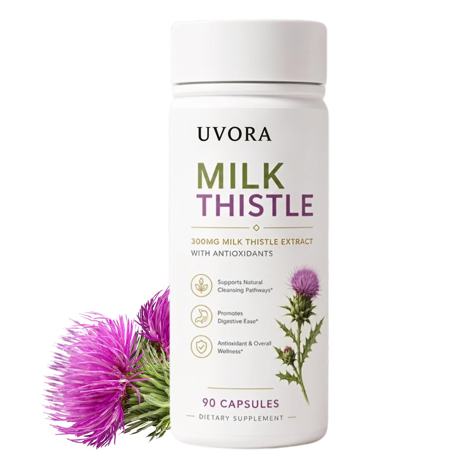 Uvora Milk Thistle, Liver Health Vitality Supplement 90 Count Health Pill