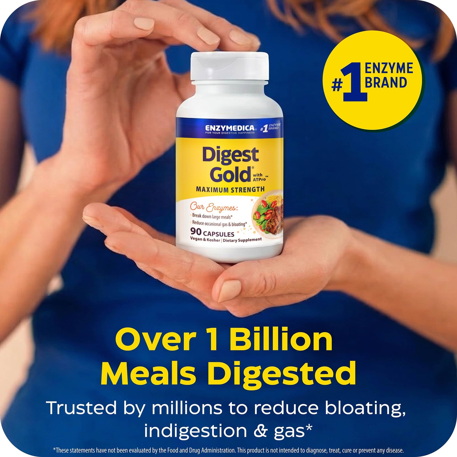 Enzymedica Digest Gold – Digestive Enzyme Supplement for 90 Count, No Color