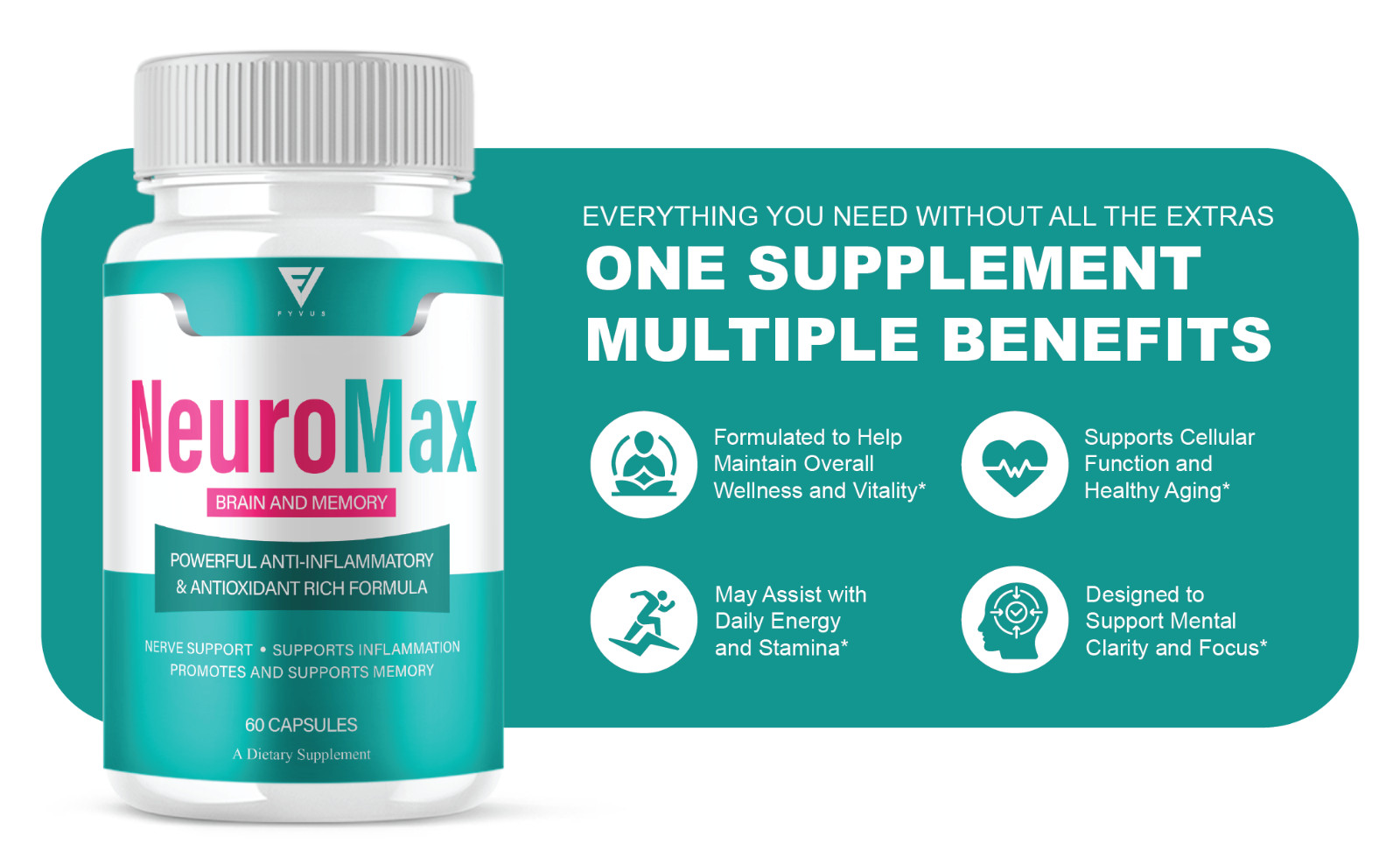 (5 Pack) NeuroMax Brain and Memory Support, Neuro Max Capsules (300 Capsules)