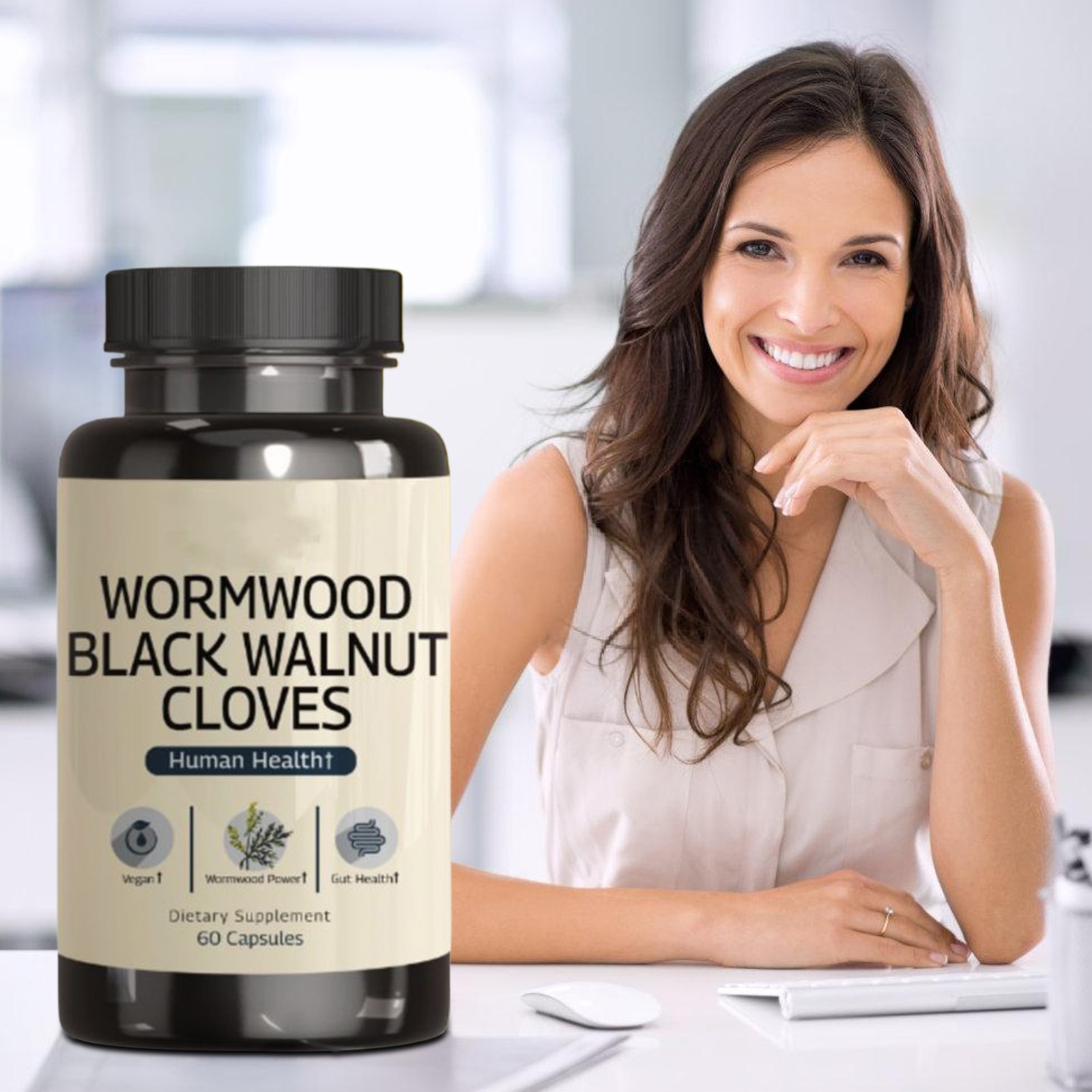 Wormwood Black Walnut & Clove Detox Cleanse Suitable For Humans Bowel Guard La P