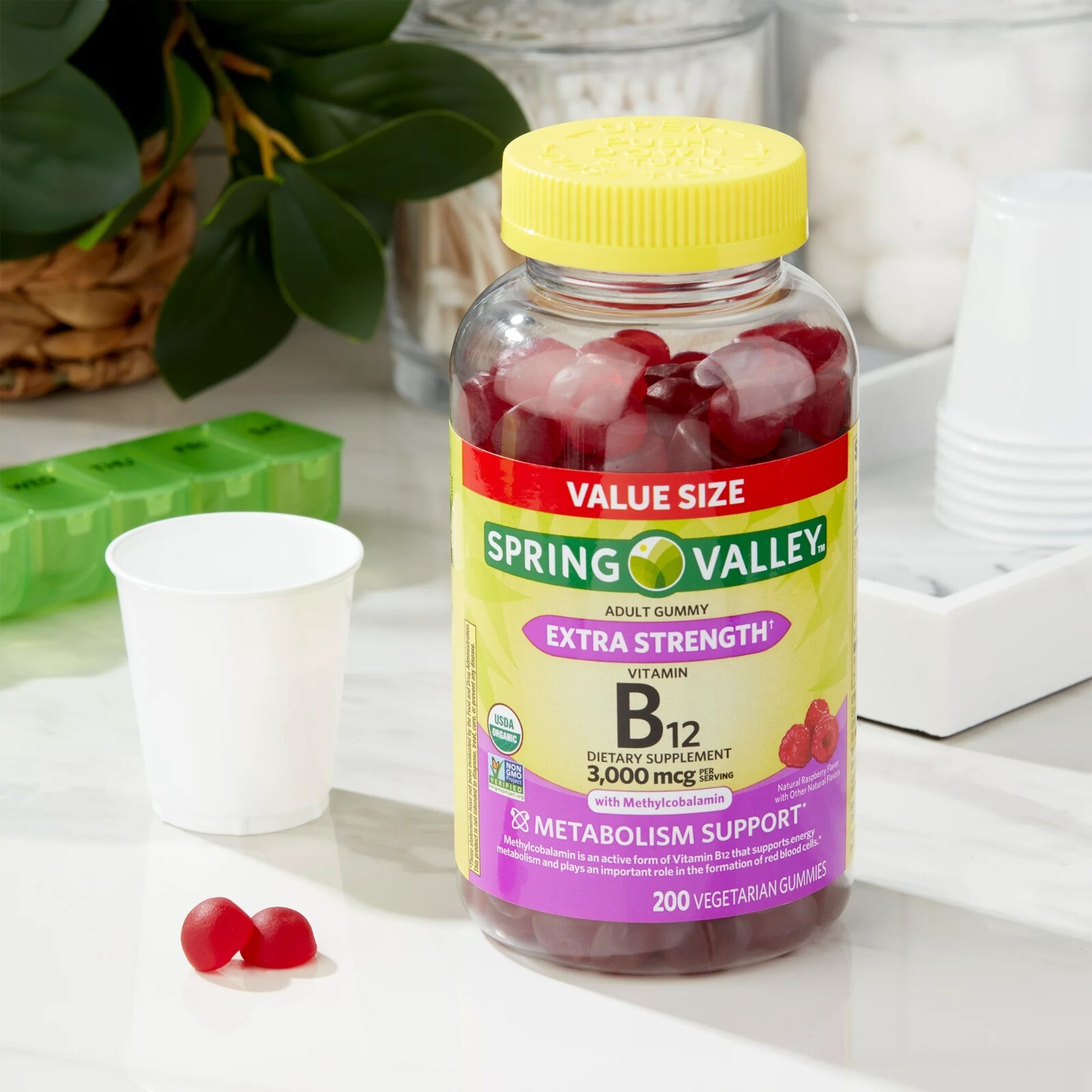 Spring Valley Extra Strength B12 Gummies, 3,000 mcg, 200 Count