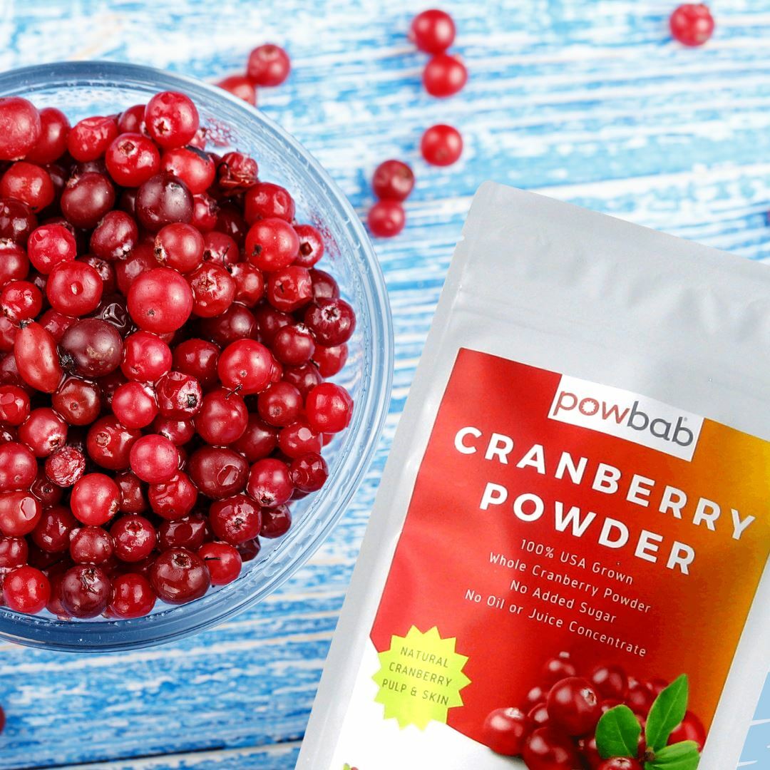 powbab Cranberry Powder from 100% USA Grown Organic Dried Cranberries (3.5 oz)