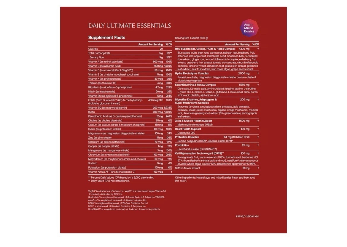 IM8 Daily Ultimate Essentials Powder Acai + Mixed Berries 30 Sachets
