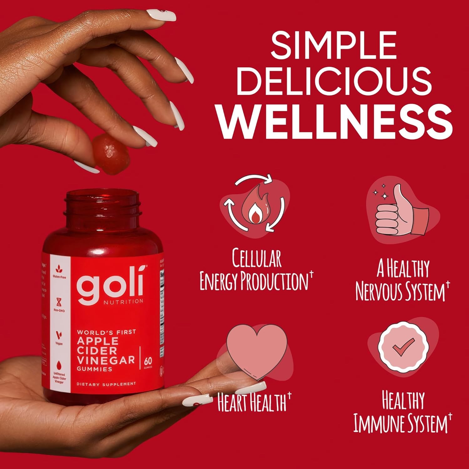 Goli Apple Cider Vinegar Gummies – Worlds First ACV Gummy with Vitamin B12