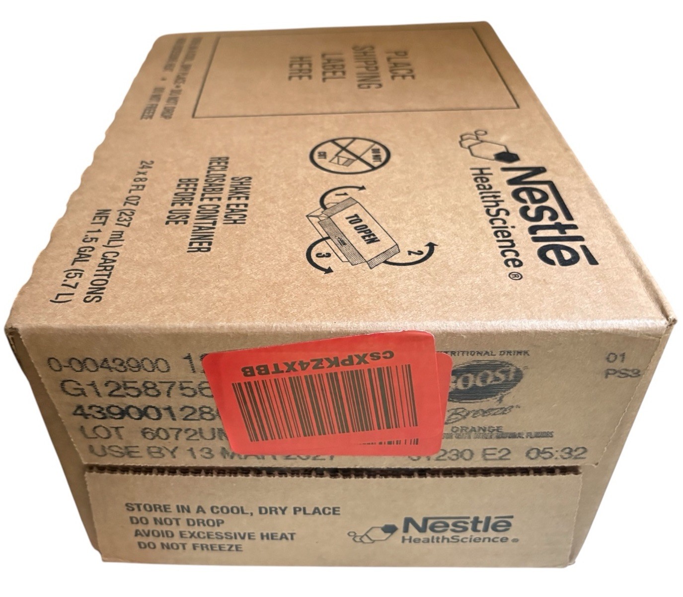 Nestle Boost Breeze Nutritional Drink Orange 8 oz- Case of 24