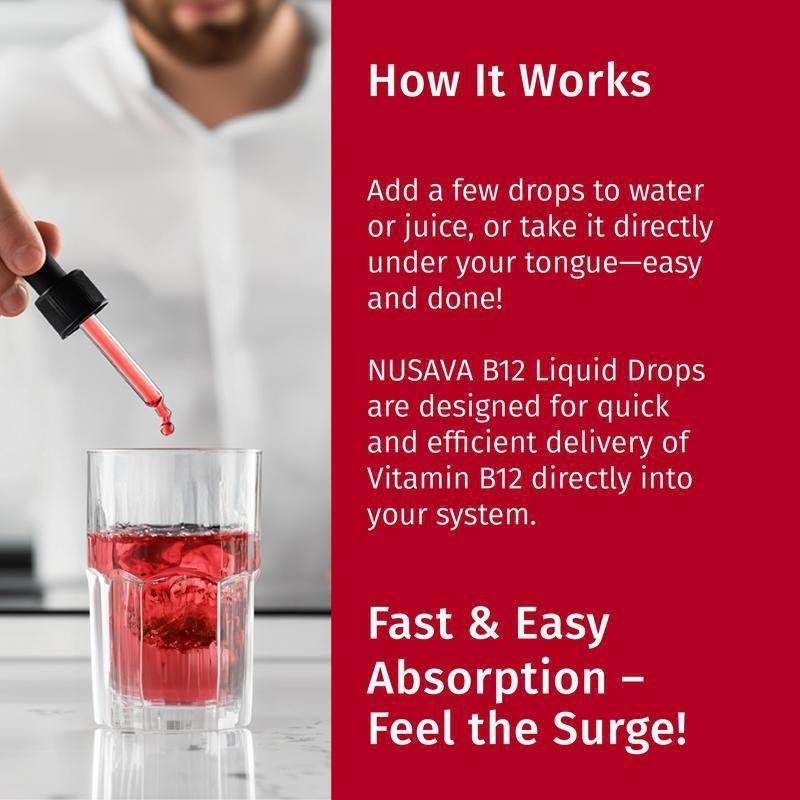 1~3x Vitamin B12 and B6 Liquid Drops, B12 Sublingual B Complex-B12 5000mcg 60ml