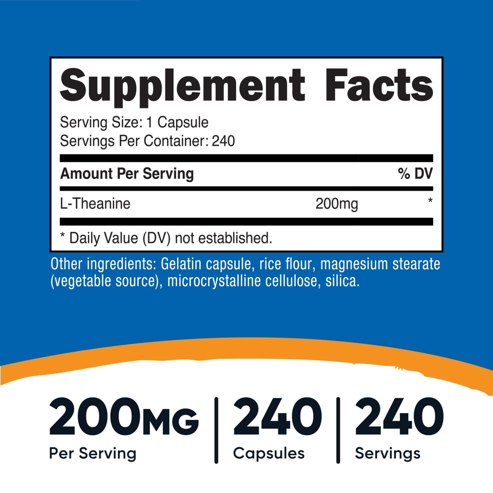 Nutricost L-Theanine 200mg, 240 Capsules – Double Strength