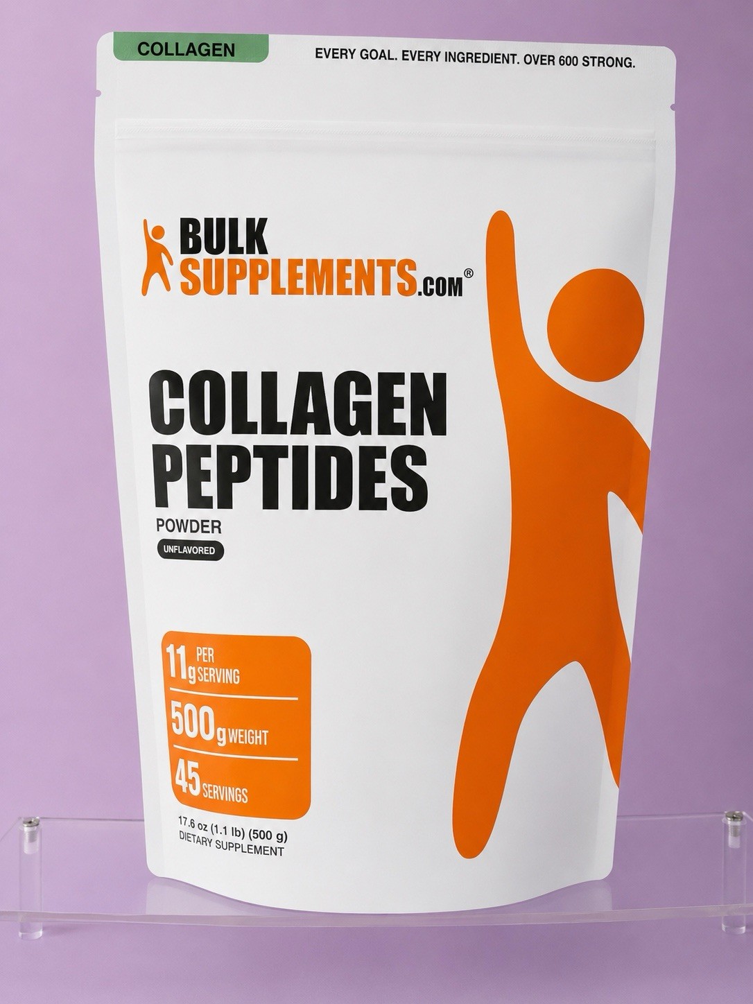 Bulk Supplements Collagen Peptides Powder Hydrolyzed Collagen Bovine 500g