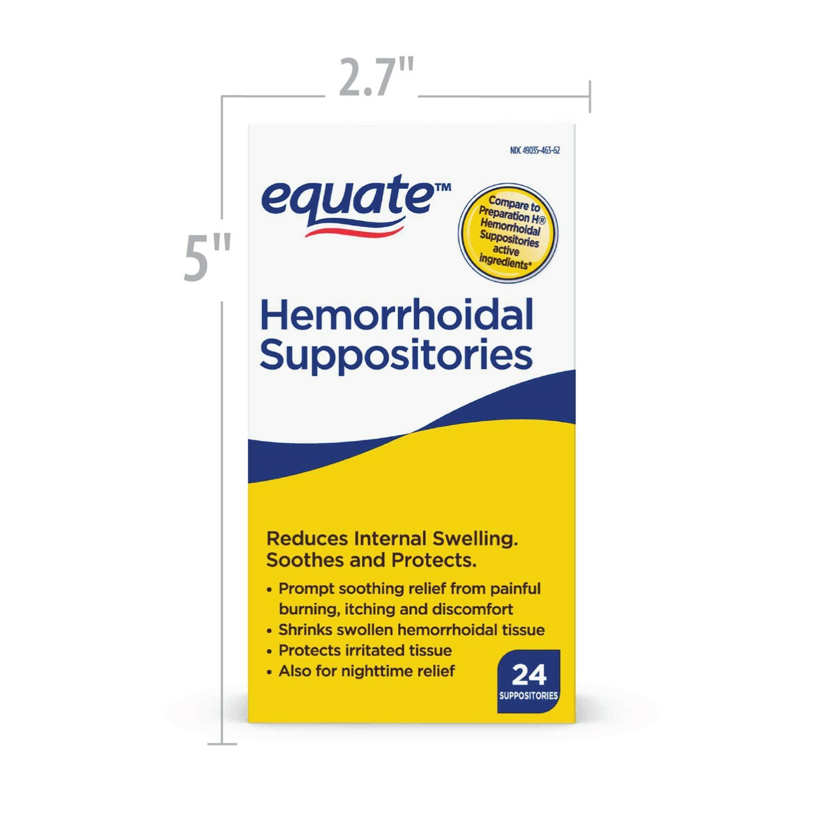 Equate Hemorrhoidal Suppositories 24 Count relief from painful burning itching.+