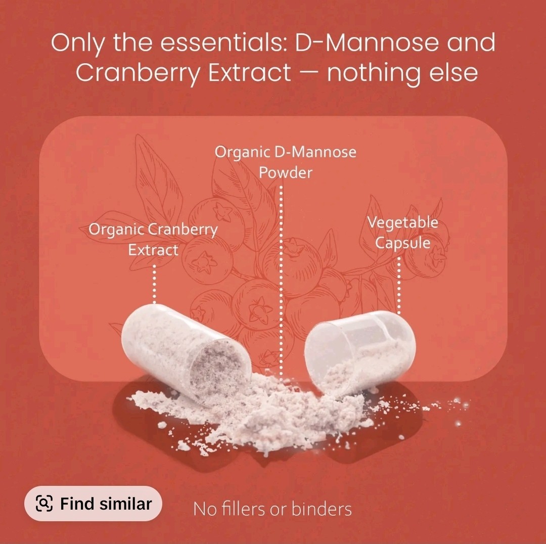 NaturaLife Labs D-Mannose 1300mg w/ Cranberry Extract 100 Veg Capsules Vegan
