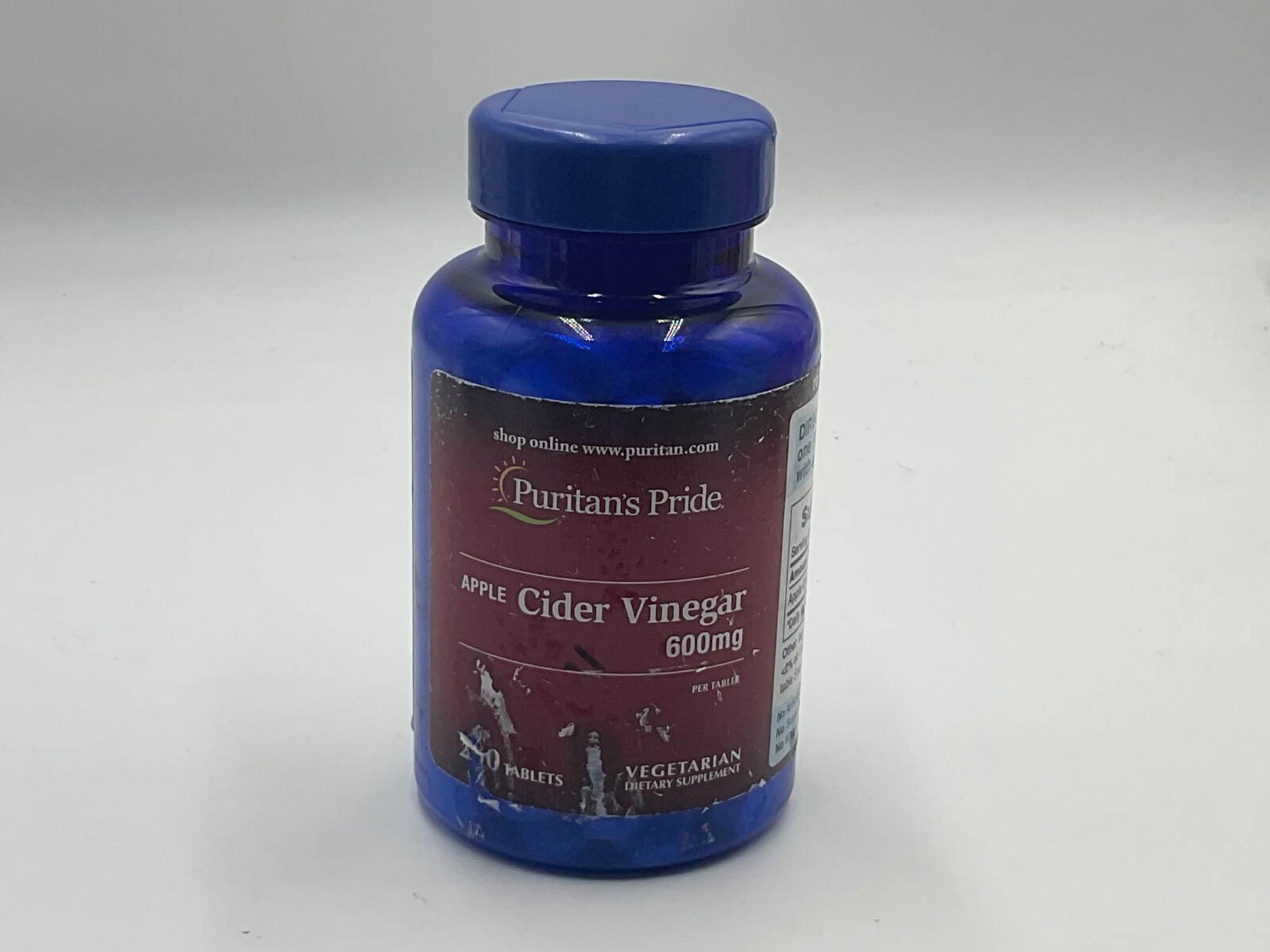 Puritans Pride Apple Cider Vinegar 600 mg Tablets, 200 Count Exp. 11/2025