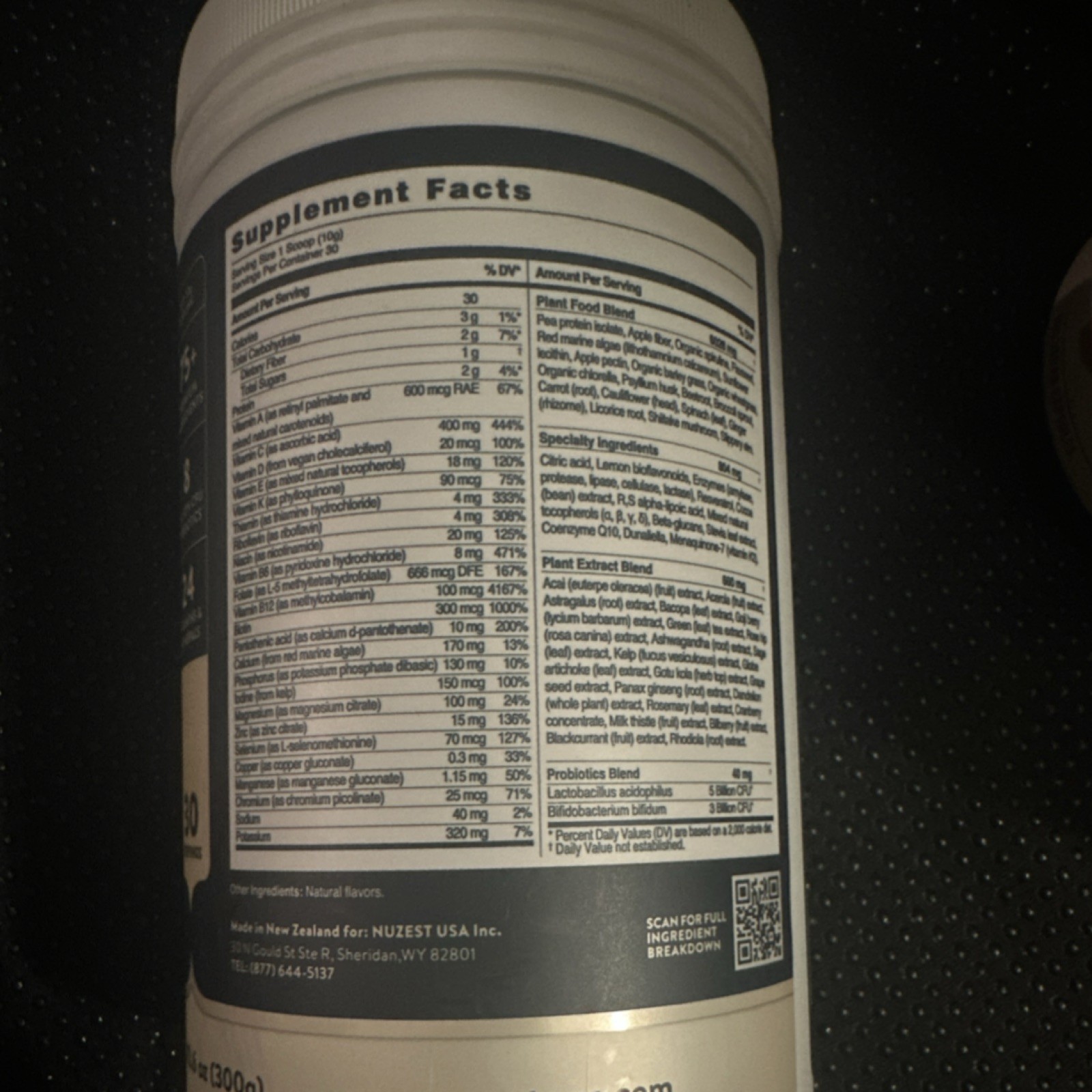 Nuzest Good Green Vitality Powder 300g Vegan Gluten-Free Non-GMO