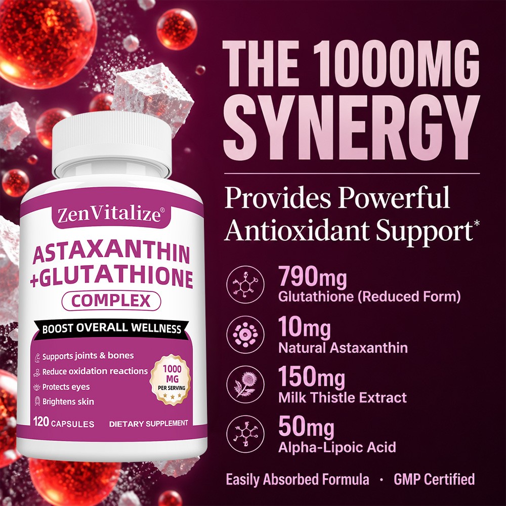 Advanced Cellular 30~120Caps,Glutathione plus Astaxanthin For Skin&Joint Health