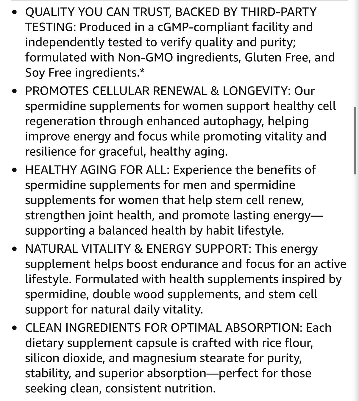 Purewise Spermidine 60mg Caps 60ct Vegan Non-GMO Gluten-Free Soy Free exp 06/27