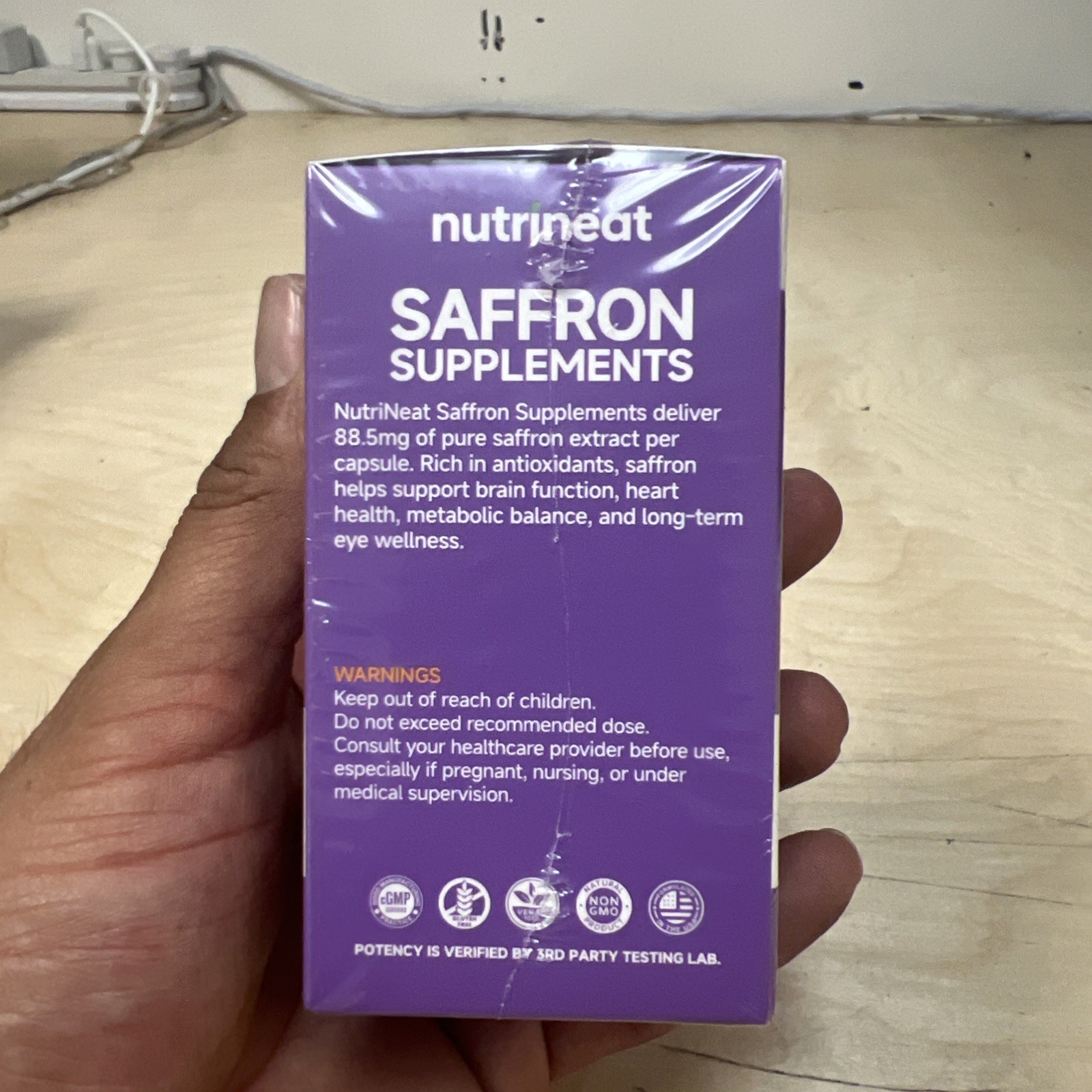 nutrineat Saffron Supplement 88.5mg 90 Capsules Non-GMO Gluten-Free Exp.06/2027
