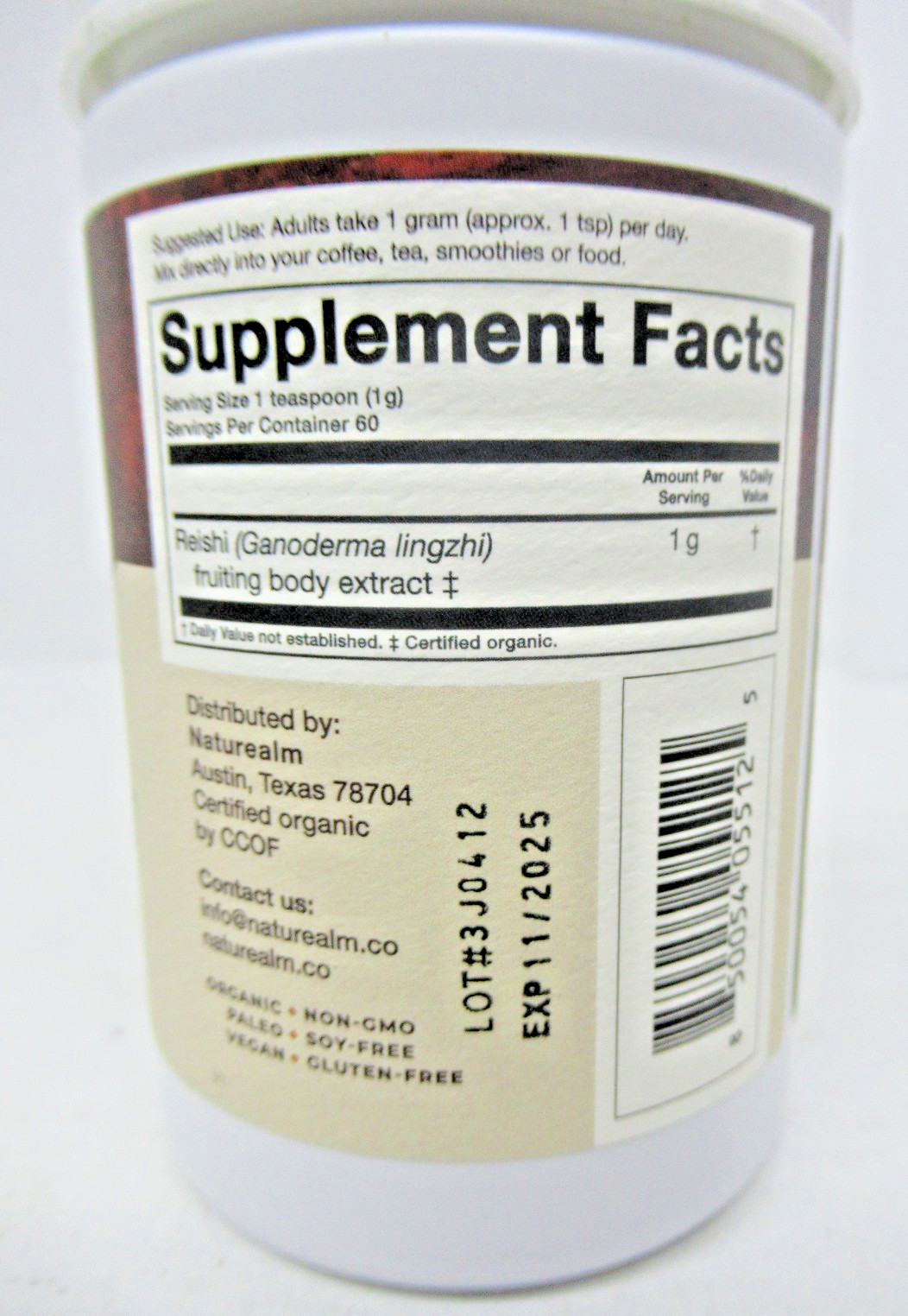 Naturealm Reishi & Cordyceps Mushroom Extract Powder, Dietary Supplement, 2.1oz