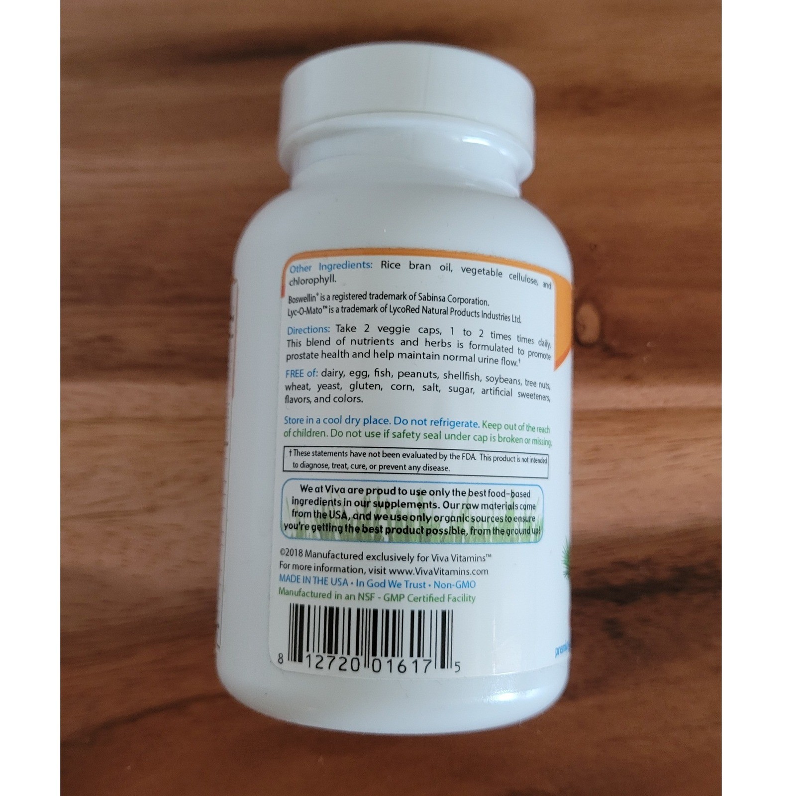 Viva Vitamins Prostate Supplement 60 Liquid Veggie Caps Made in USA exp 04/29