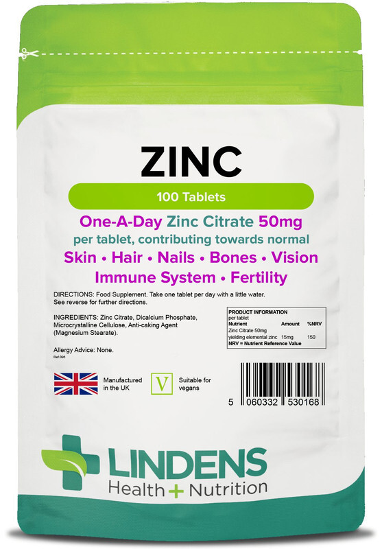 Lindens Zinc Citrate 50mg 4-PACK 400 Tablets Quality Supplement