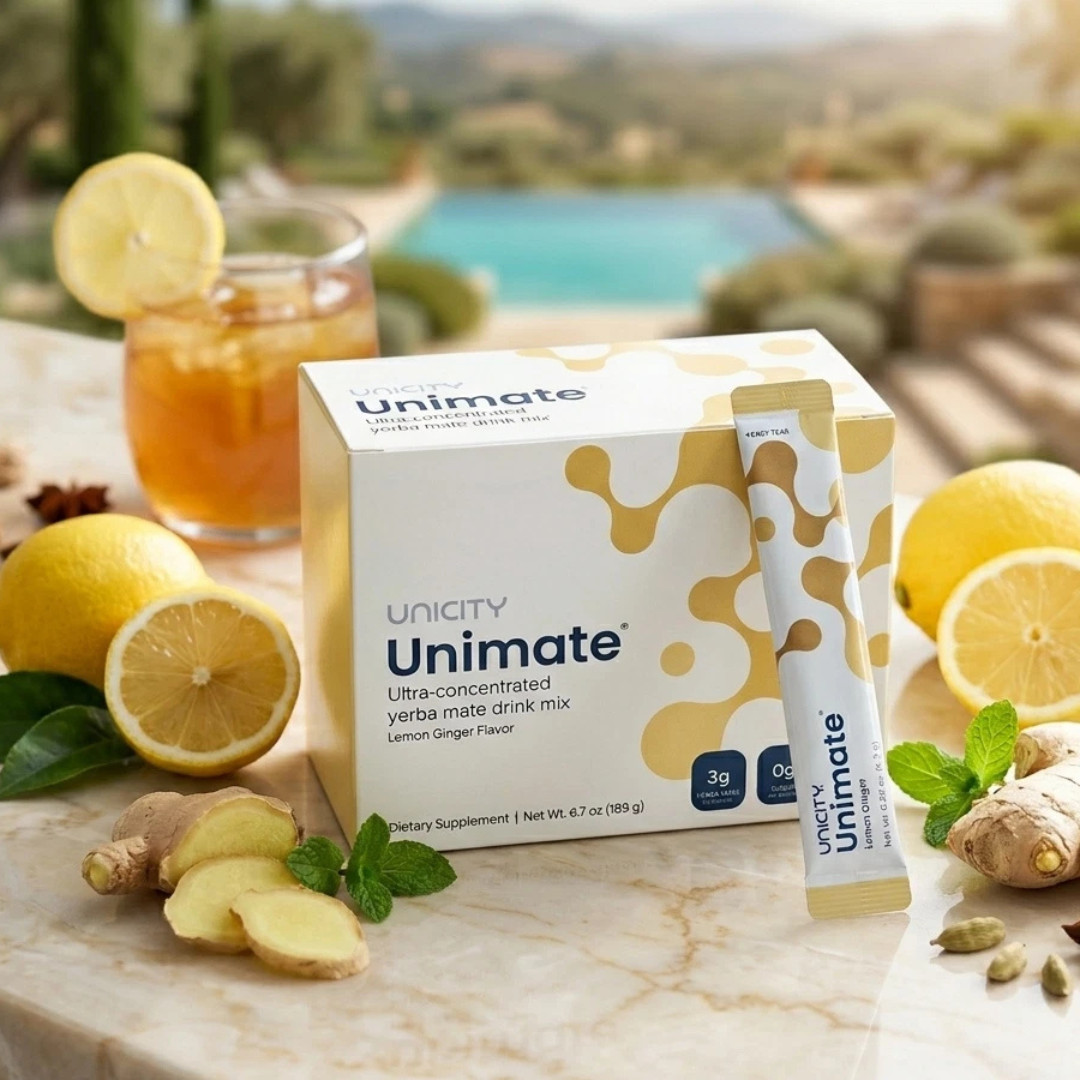 Unicity Unimate Lemon Yerba Mate Drink Mix 120 Sachets (4 Pack) Sugar Free Daily