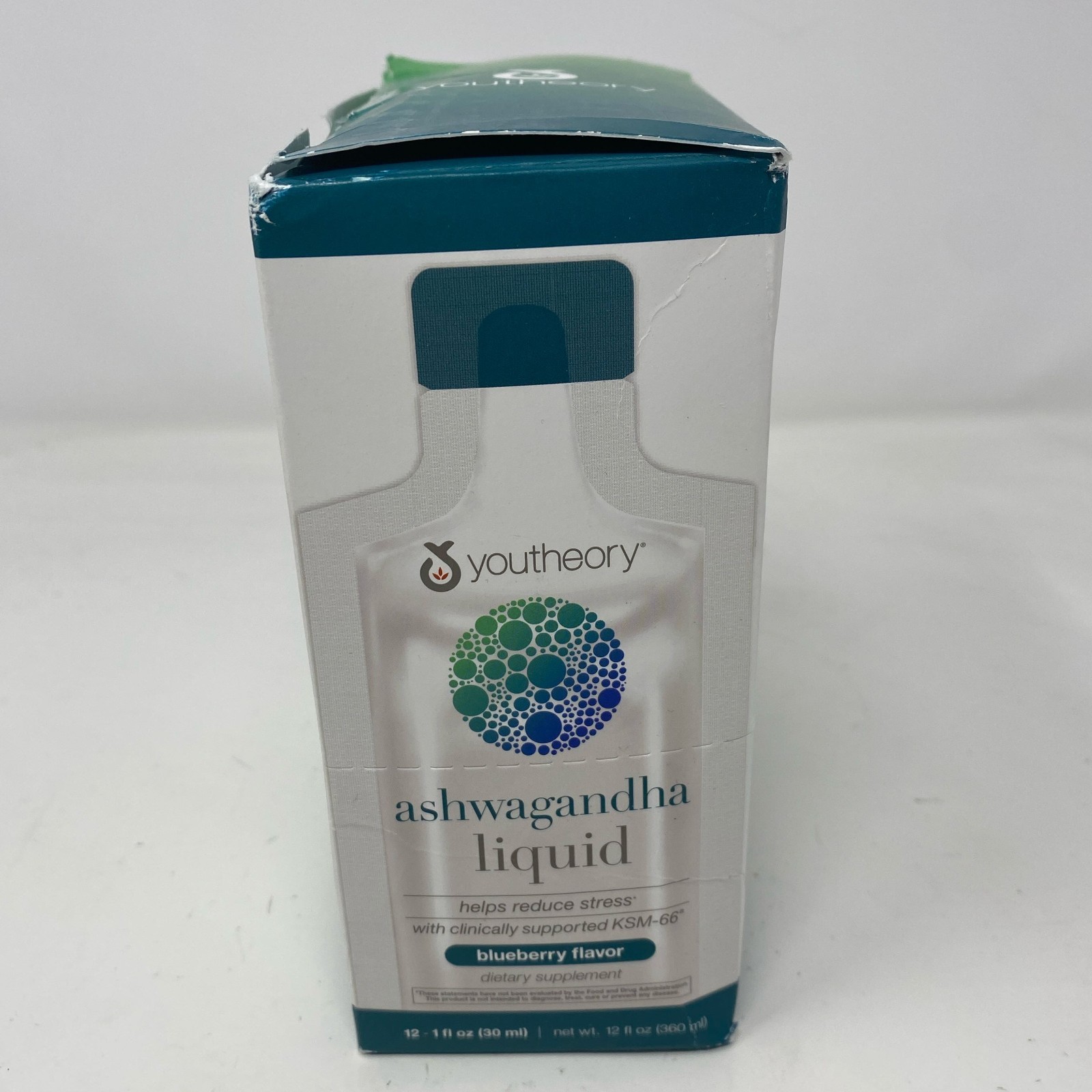 Youtheory Ashwagandha Liquid Blueberry 12x1oz Packets 600mg KSM-66