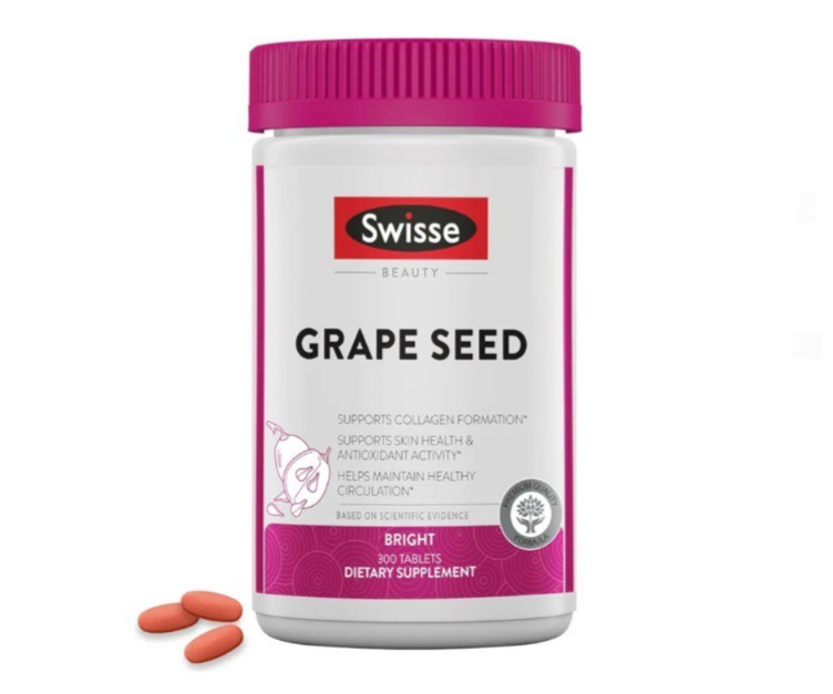 Swisse Grape Seed Extract Grapeseed Antioxidant Supplement w/ Vitamin C 300 CT