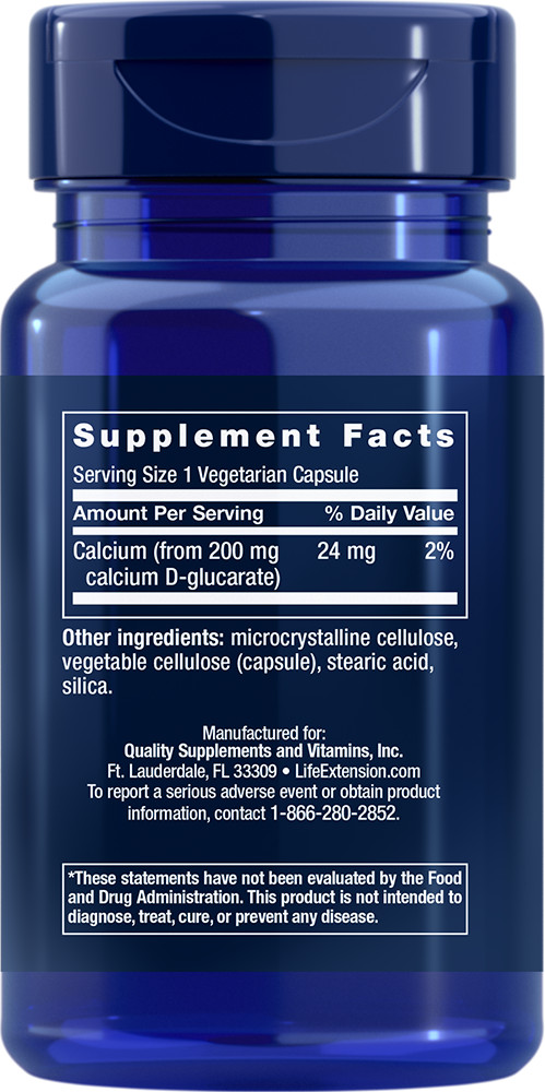 Life Extension CALCIUM D GLUCARATE 200 MG 60 VegCaps