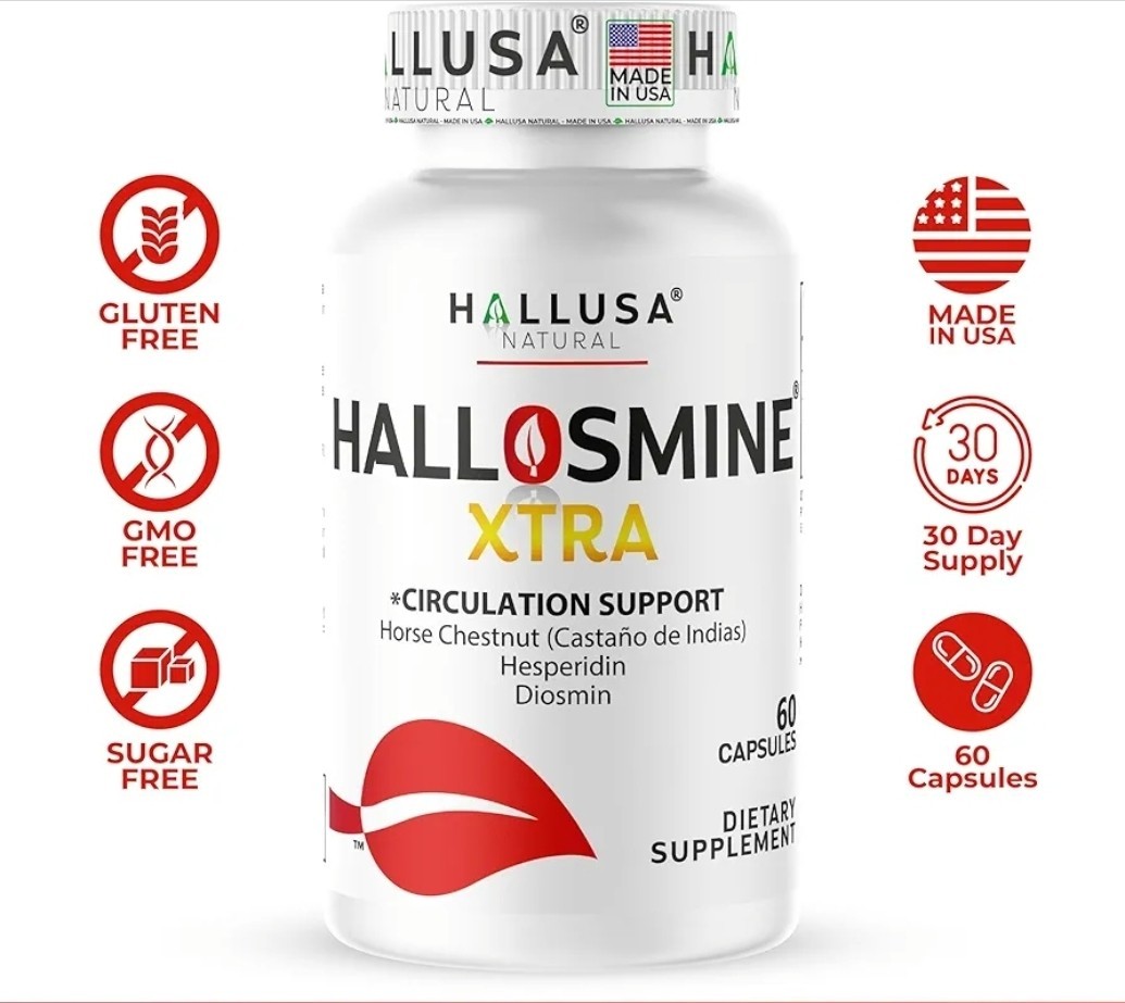 Hallusa Natural Hallosmine Xtra Circulation & Vein Support 60 Capsules