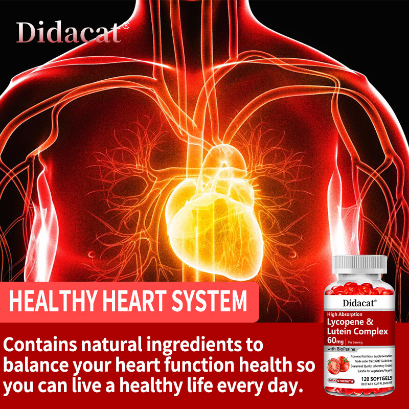 Lycopene & Lutein Complex 60mg, Supports Prostate, Heart & Eye Health