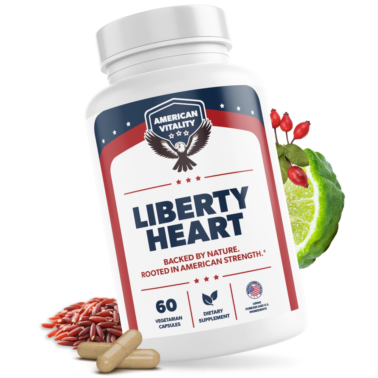 AMERICAN VITALITY Liberty Heart – Berberine, Red Yeast 60 Count (Pack of 1)