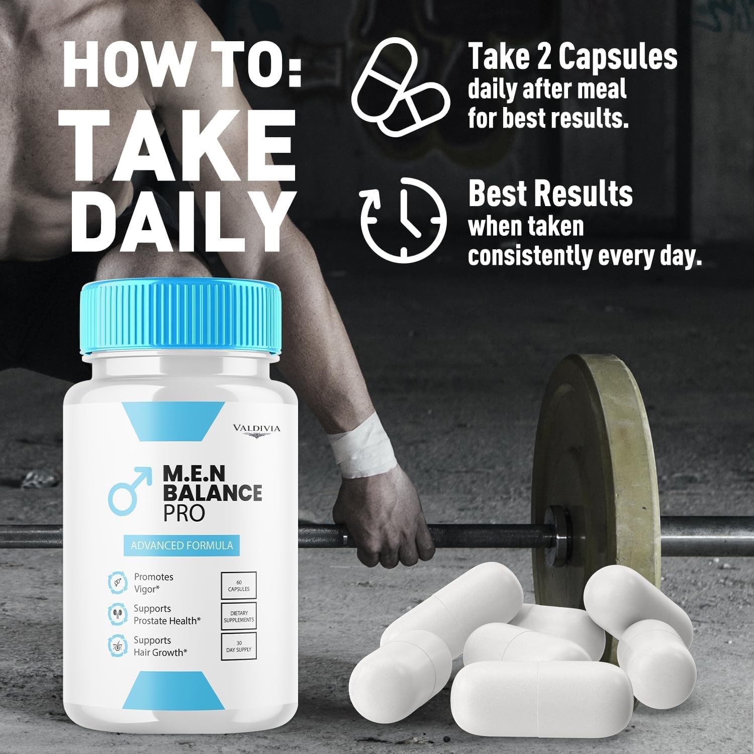 Valdivia Men Balance Pro 60 Capsules Men’s Health Supplement Made in USA Male