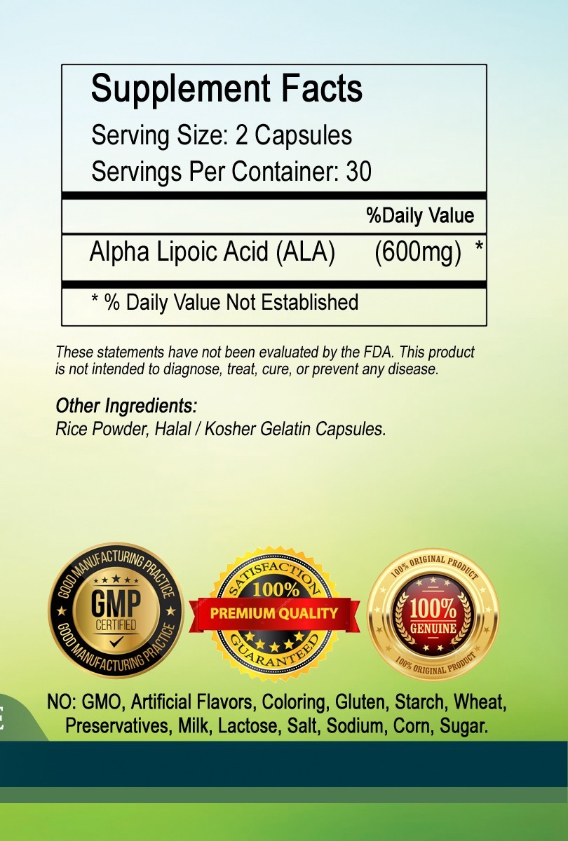 Alpha Lipoic Acid Capsule – 600mg Per Serving – Best Price and Quality US Shippi