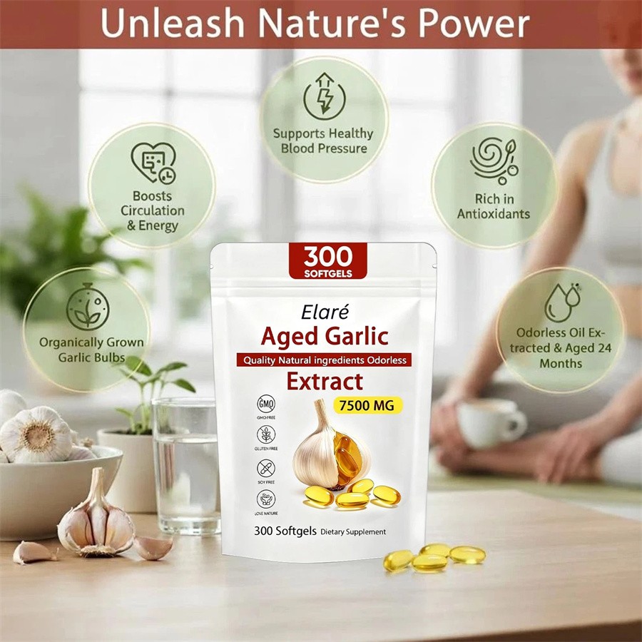 Aged Garlic Extract Supplements Original Formula Heart Health 7500mg 300Capsules