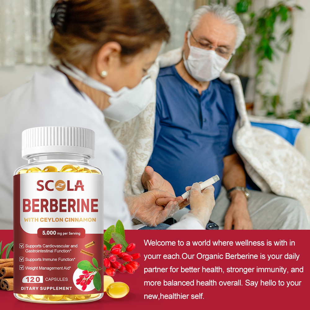 Organic Premium Berberine HCL Extract 5000mg 60/120 Capsules Blood Sugar Support