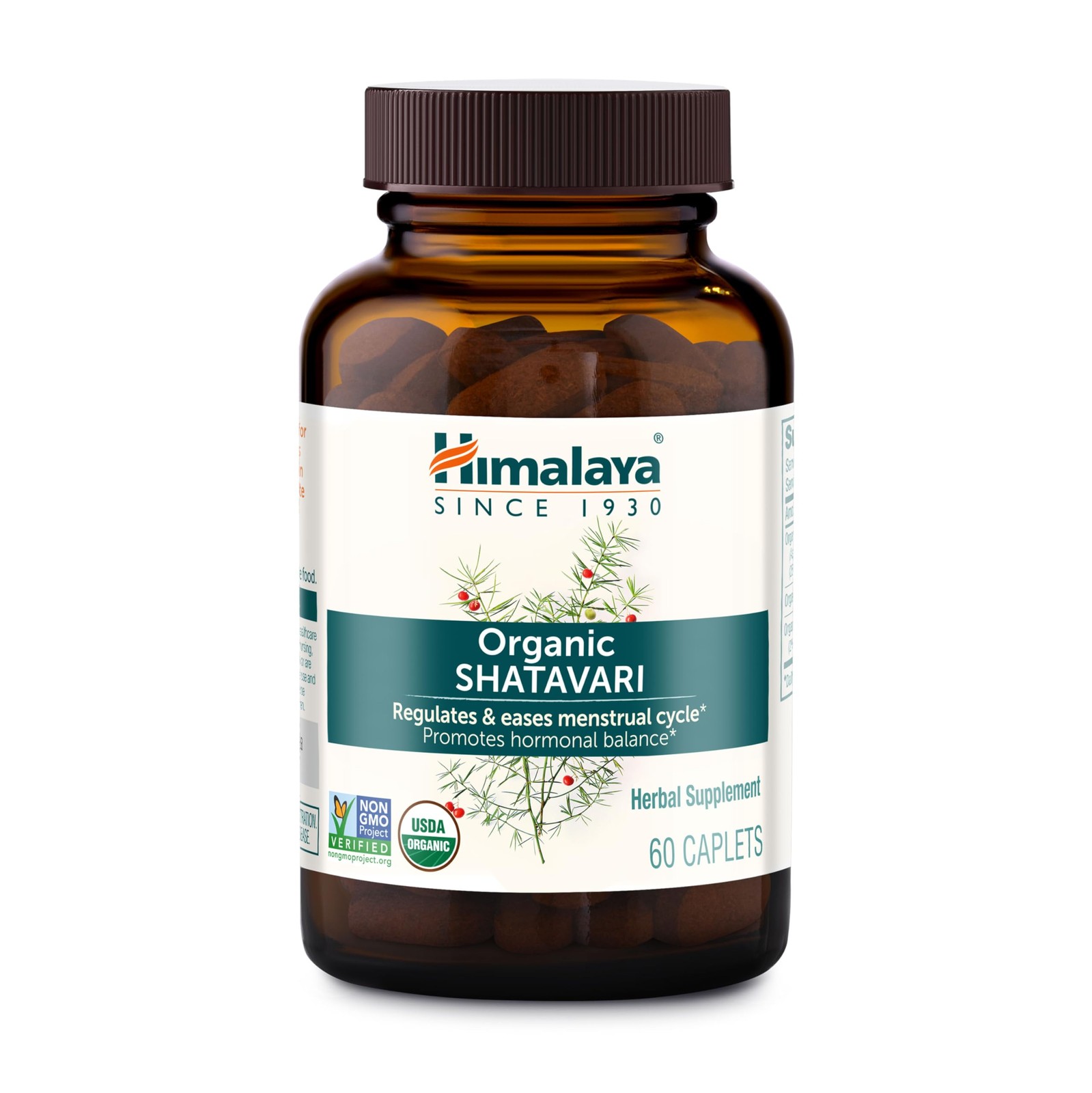 Himalaya USDA Organic Shatavari Capsules – 60 Count (Pack of 1), Multicolour