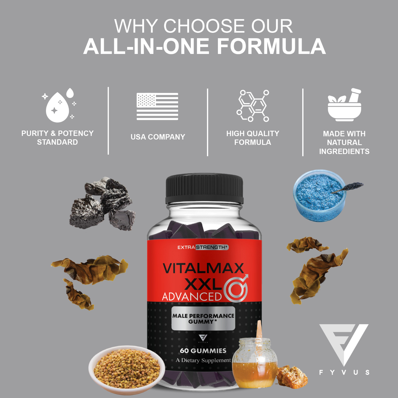 (2 Pack) VitalMax XXL Male Supplement, Vital MaxXXL Advanced (120 Gummies)
