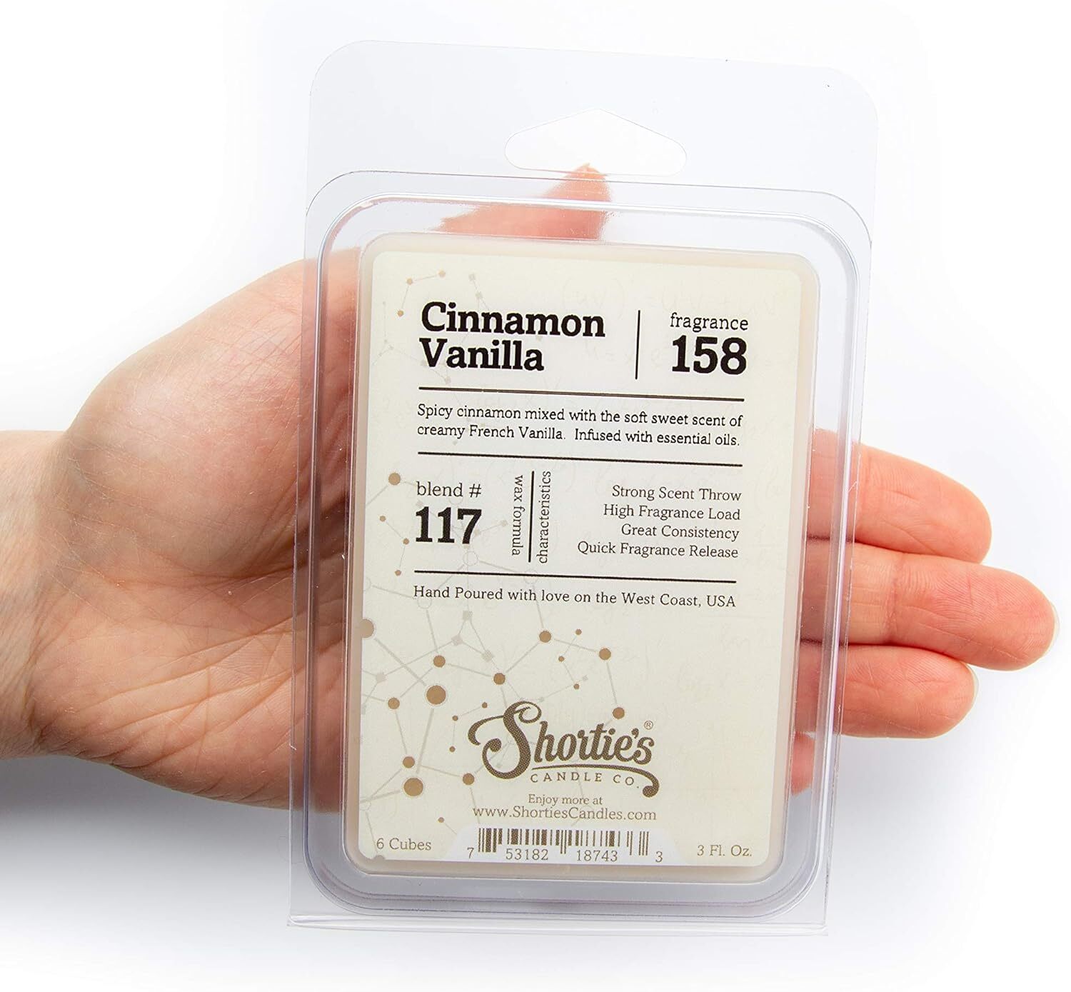 Shortie’s Candle Company Cinnamon Vanilla Wax Melts Multi Pack – Beige