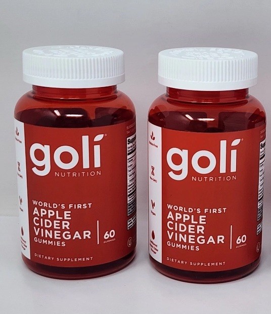 Goli Nutrition Apple Cider Vinegar Gummies 60 Per Bottle (2 Pack) Exp 05/2027