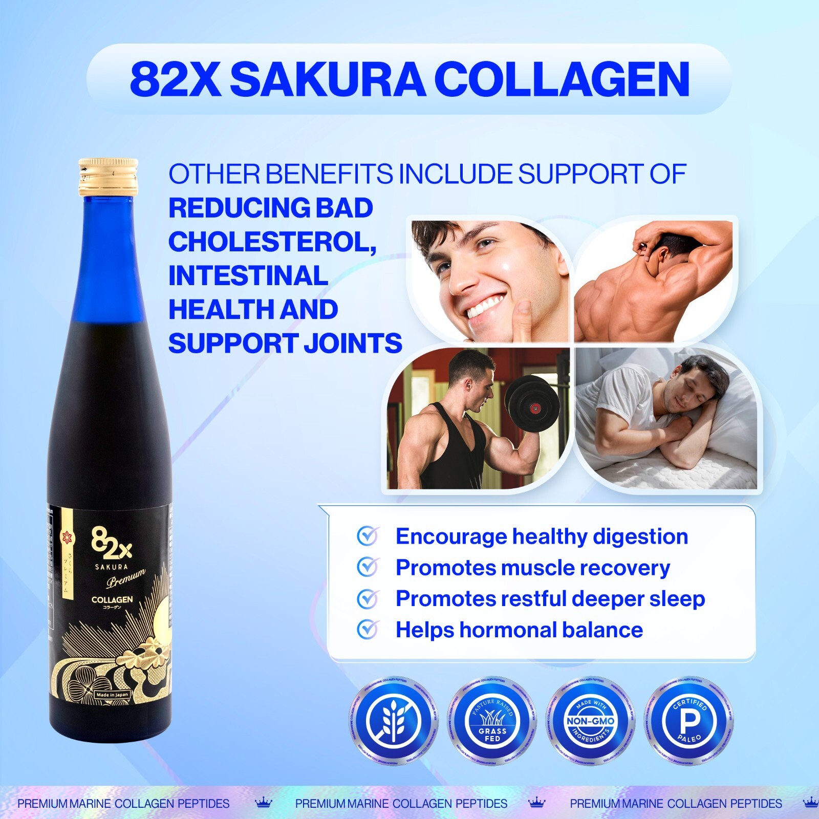 COLLAGEN82X SAKURA PREMIUM 120000mg Collagen Peptides Made In JAPAN 1Pack New