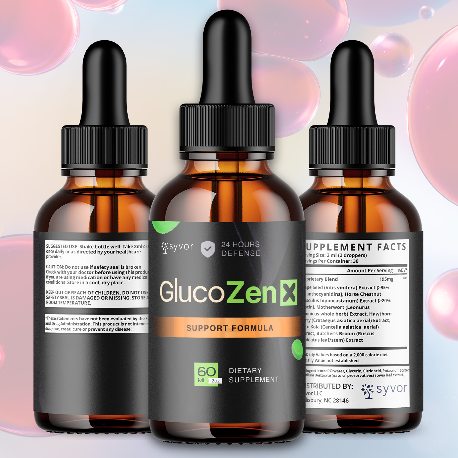 (2 Pack) Gluco Zen X Blood Support Drops Advanced Vitamin Supplement 60 Servings