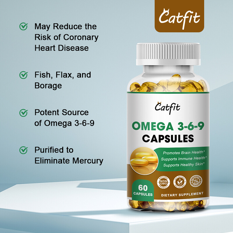 Catfit Omega-3-6-9 Fish Oil Capsule 500mg Support Heart & Brain Healthy