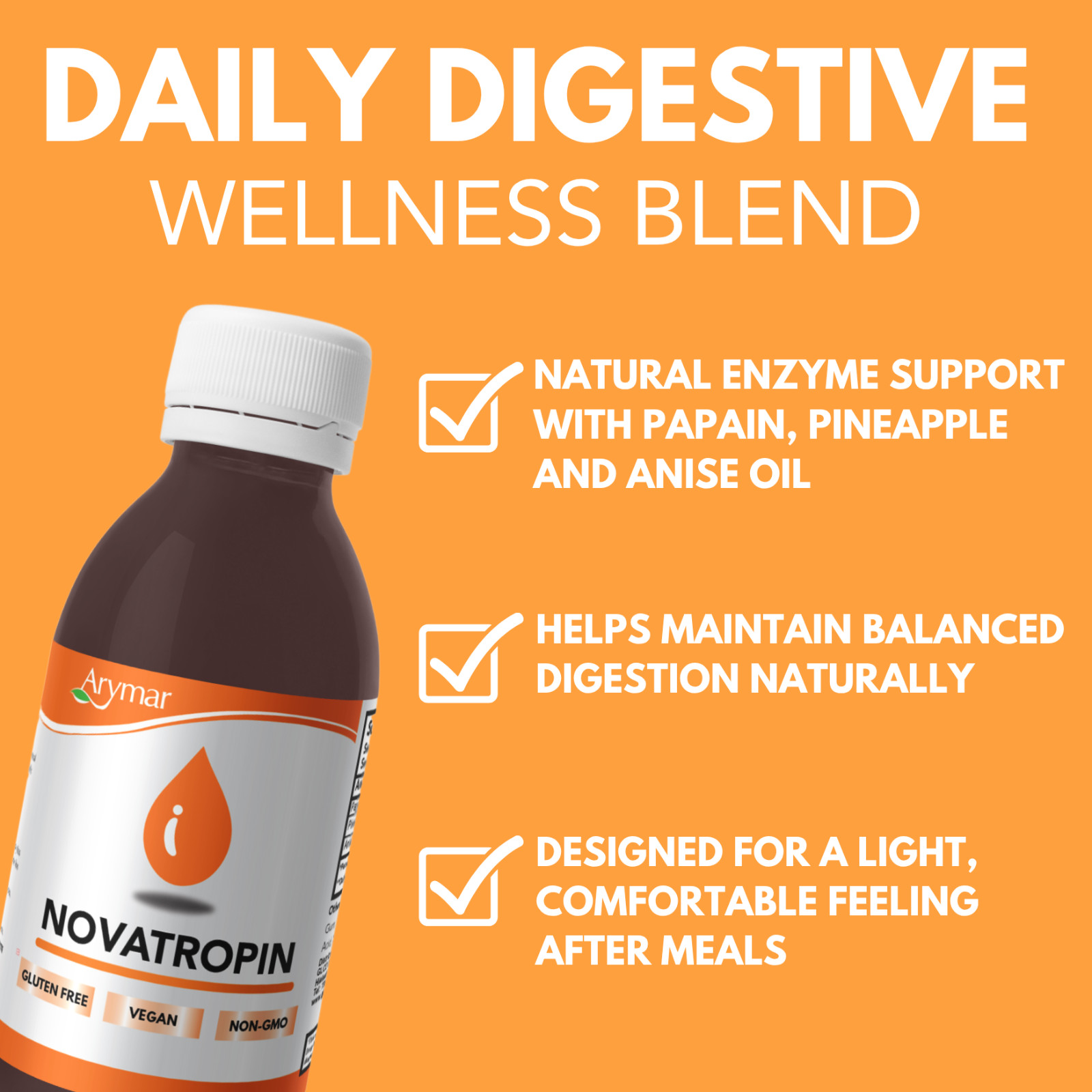 Arymar Novatropin Syrup, 4 fl oz – Herbal Digestive Support, Gluten-Free