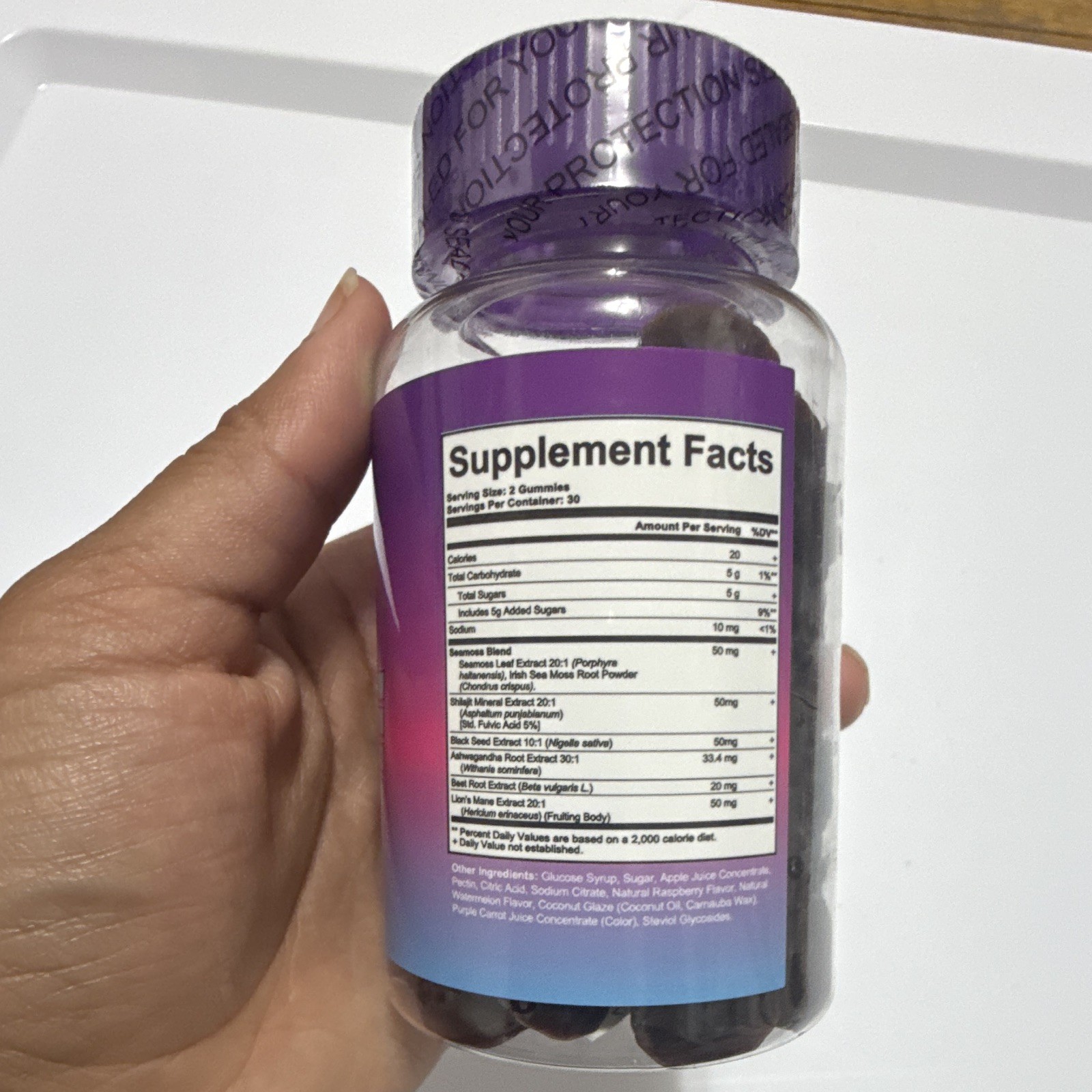 Barely Halal Shilajit Sea Moss Ashwagandha Gummies 60 Count Dietary Supplement