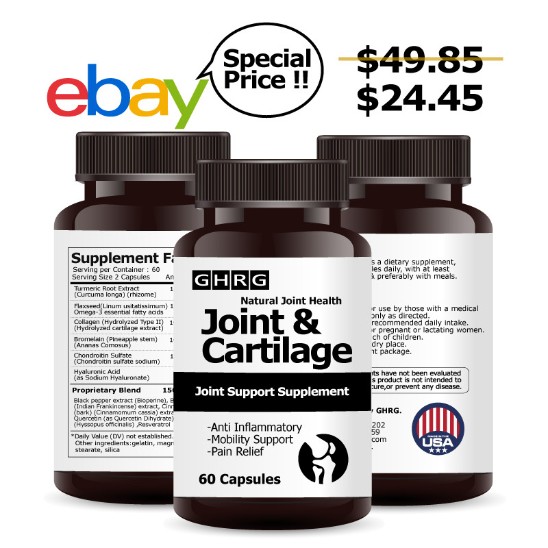 Joint & Cartilage Supplement, Anti Inflammatory, Pain Relief, Mobility Support