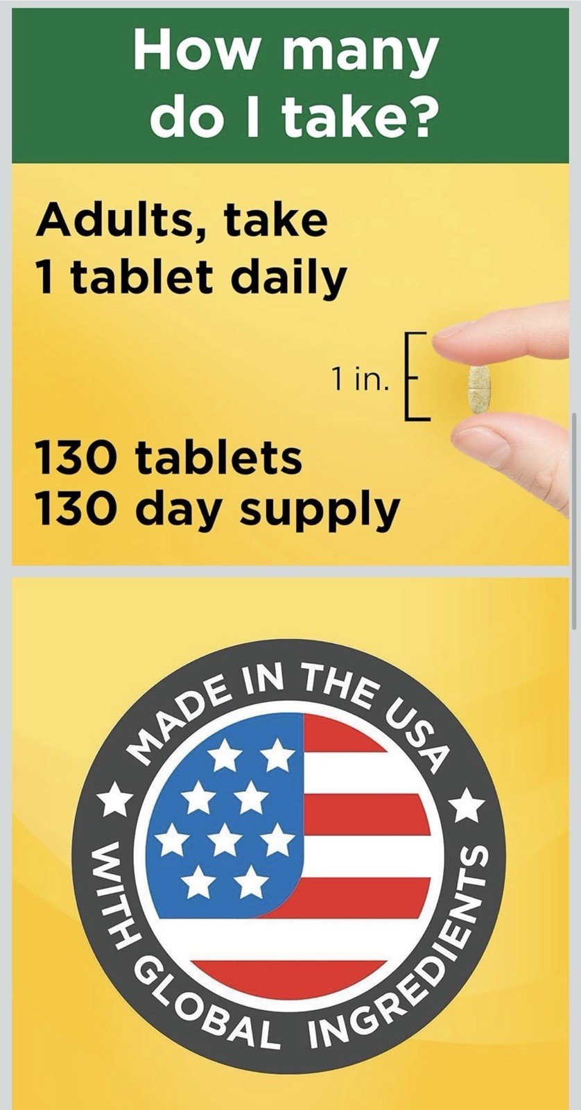 Nature Made Multivitamin 130 Tablets Gluten-Free USP Verified Vitamin A-E Iron